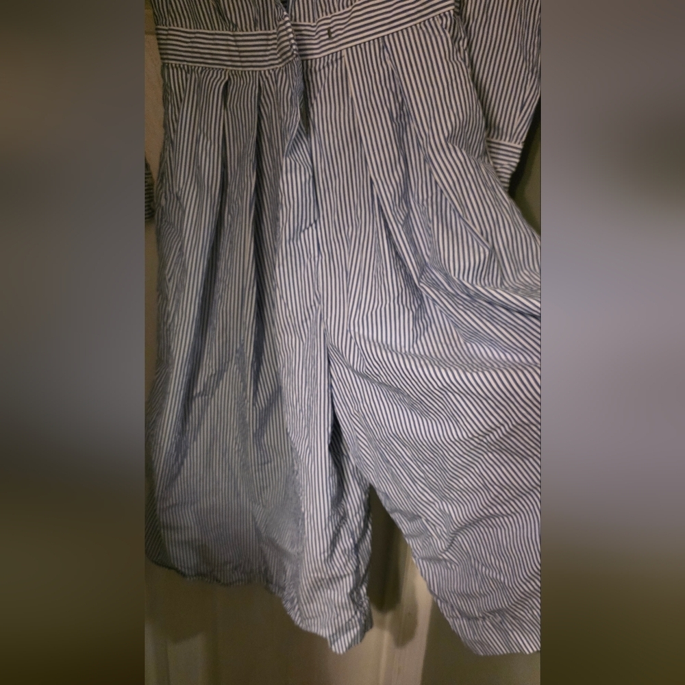 J. Crew Wide Leg Jumpsuit in Shirting Stripe - Picture 10 of 11